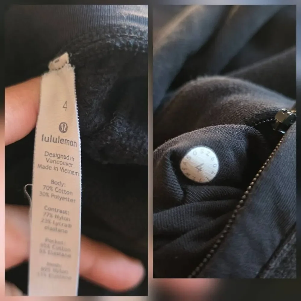 Lululemon womens Sz 4 wash black high Rise Scuba jogger pants